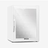 Klarstein Mini Kühlschrank mit Glastür, für Zimmer, Getränkekühlschrank mit Verstellbaren Ablagen, Kleiner Kühlschrank mit Wellenform-Racks, 60 Liter Leise
