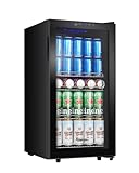 Kalamera Getränkekühlschrank, Bierkühlschrank mit Touch-Bedienfeld, 3-18°C Kühlzone, Flaschenkühlschrank 86 Liter, Blaue LED-Innenbeleuchtung, 41 dB, KRC-86GE